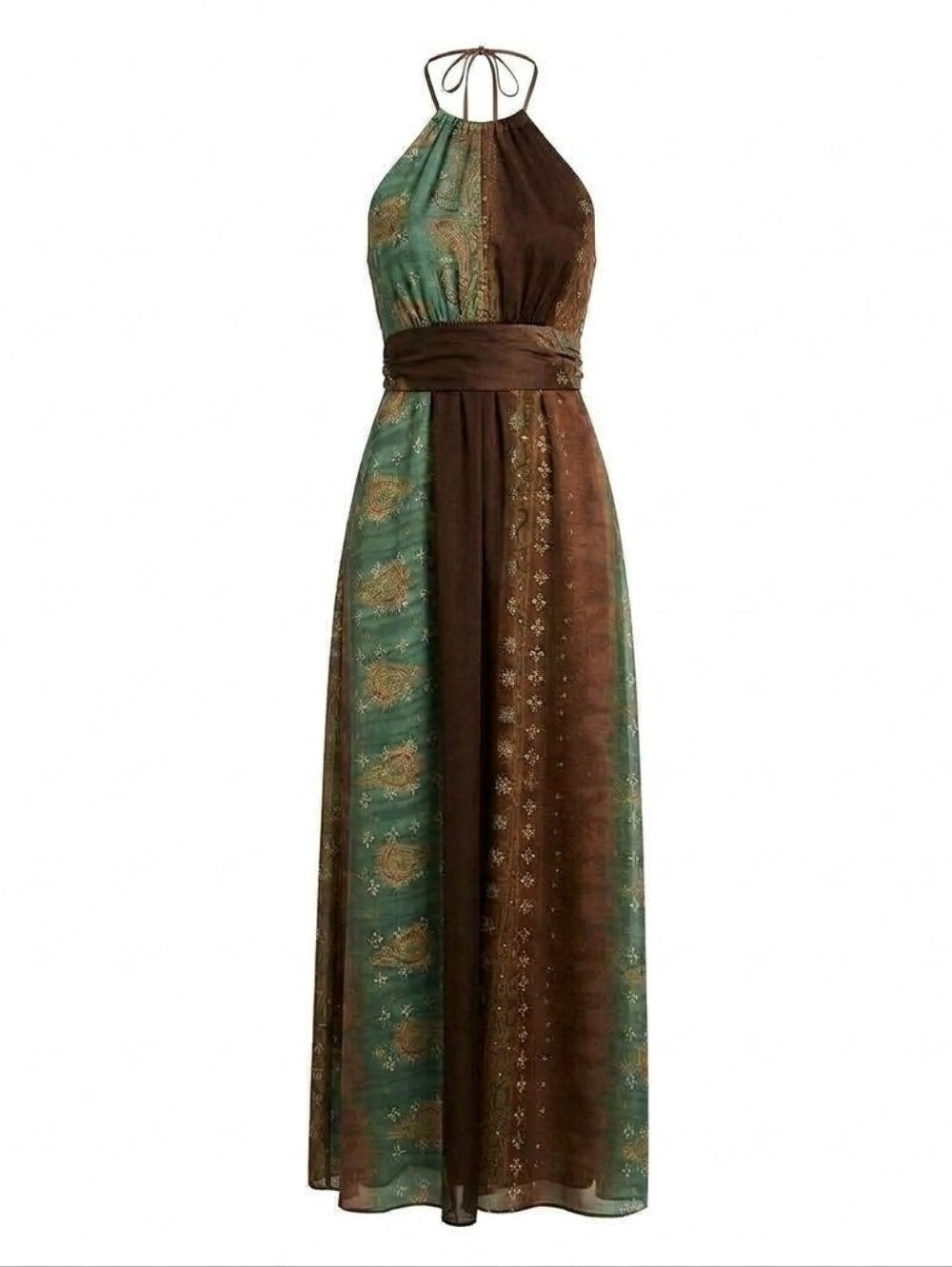 💝Rabbit Rabbit Rabbit Elegant Brown and Teal Women's Dress 🤍Size 10